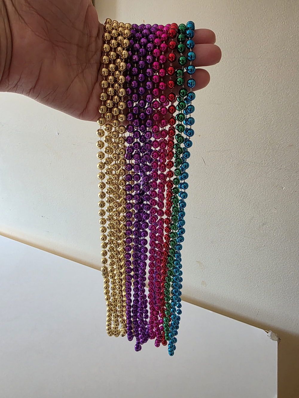 Multicolor Metallic Bead Necklace Set - Party Beads